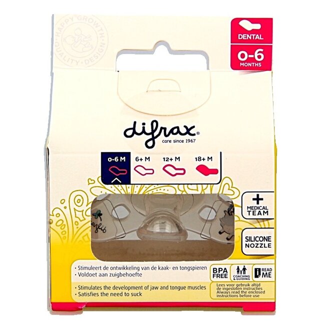 Sucette dentaire 0-6 mois phosphorescente 1 pièce