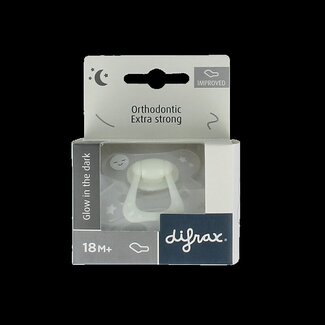 Difrax Sucette dentaire 18+ mois phosphorescente 1 pièce