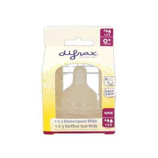 Difrax Flesspeen soft breed 1-2-3  2 Stuks