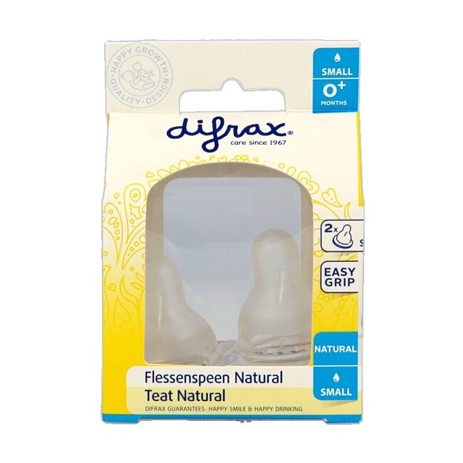 Tétine de biberon small 0+ natural lot de 2