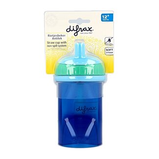 Difrax Tasse à paille anti-fuite assortie 1 pièce