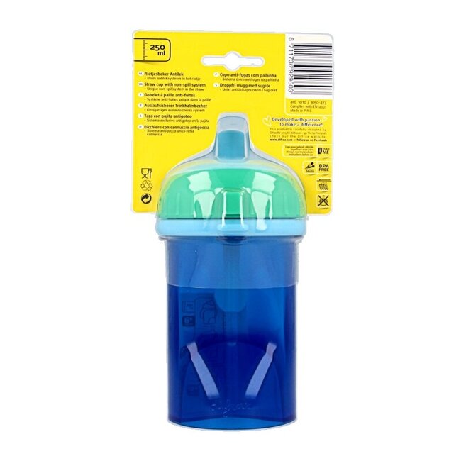 Tasse à paille anti-fuite assortie 1 pièce