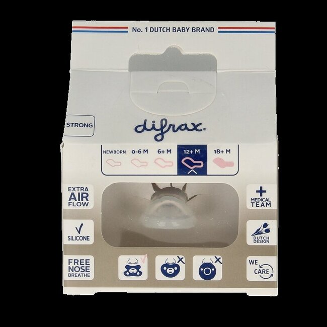 Sucette dentaire renforcée 12+ mois assortie 1 pièce