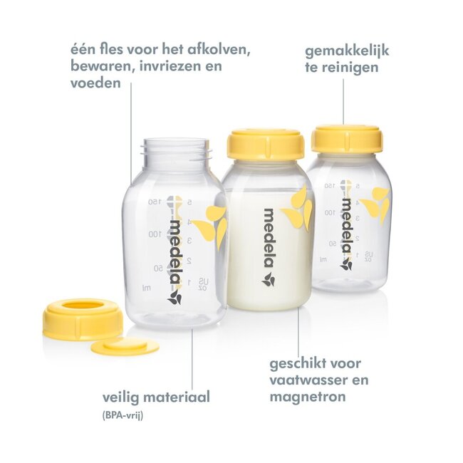 Lot de 3 biberons pour lait maternel 150 ml