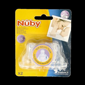 Nuby Siliconen speen 3-standen 2 Stuks