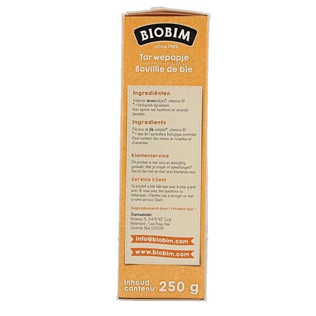 Bouillie de blé bio 12 mois 250 g