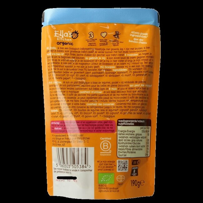 Kiplekkere ovenschotel met tijm 8+ maanden bio 190 Gram