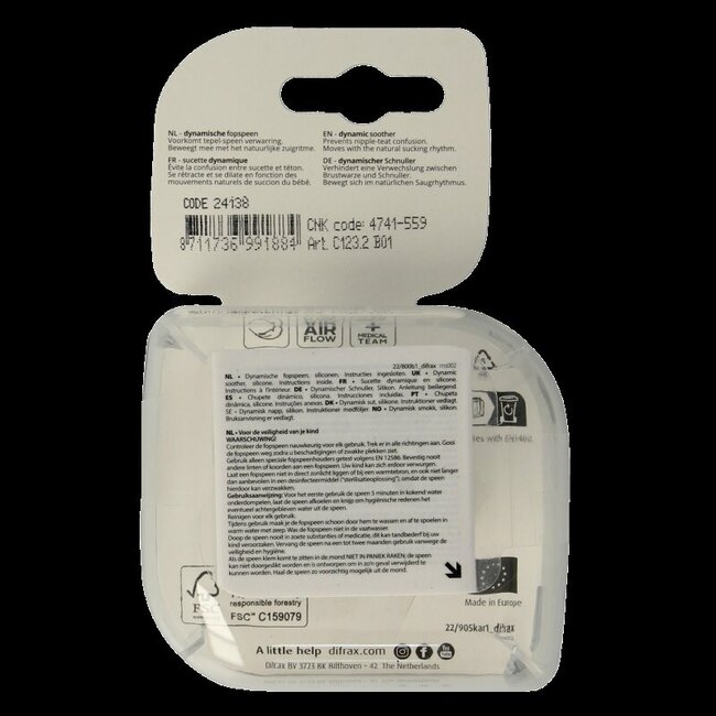 Sucette 0-3 mois Harmony Grey - Lot de 2