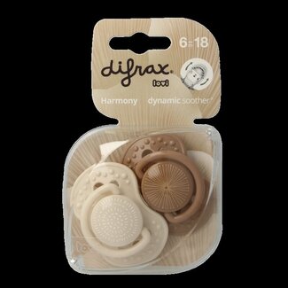 Difrax Sucette Lovi Harmony 6-20 mois assortie, lot de 2