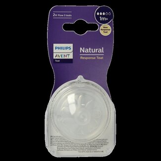 Avent Natural flesspeen 1M+ 2 Stuks