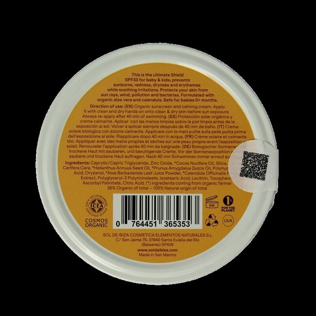 Crème protectrice bébé et enfant SPF30 bio 100 g