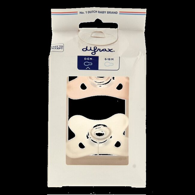 Siliconen fopspeen natural assorti 0-6 maanden  2 Stuks