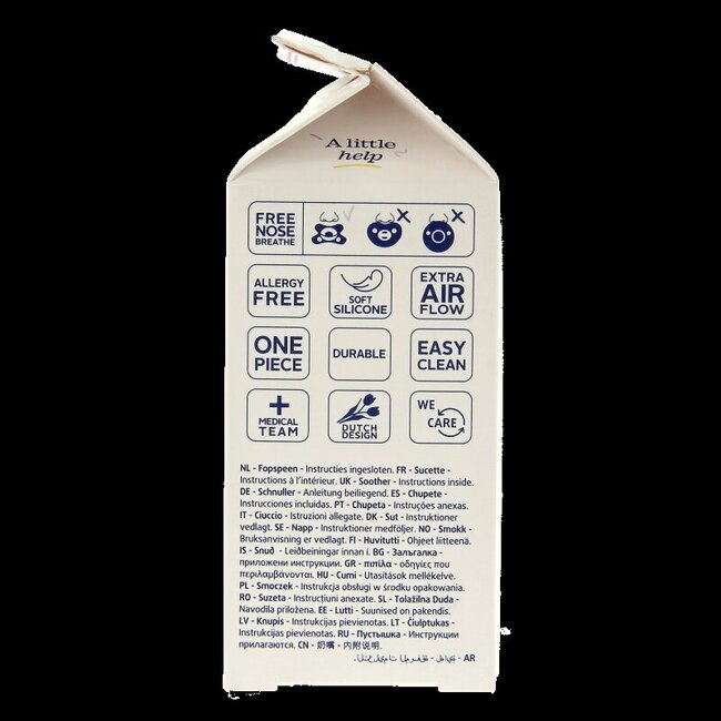 Siliconen fopspeen natural assorti 0-6 maanden  2 Stuks