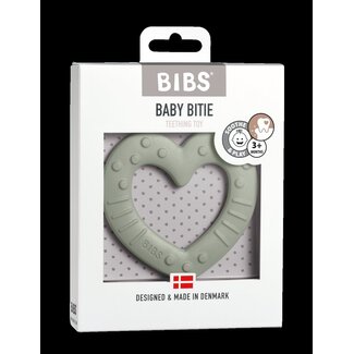 Bibs Anneau de dentition Baby bitie cœur sauge 1 pièce