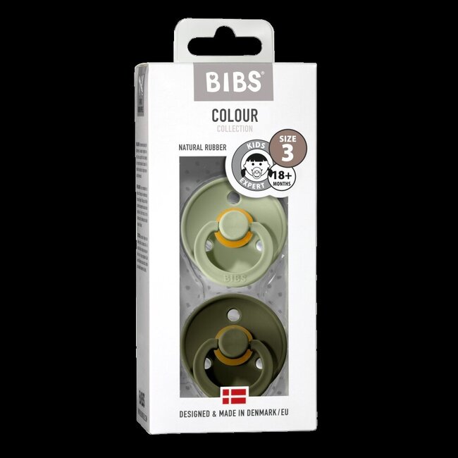 Sucette BIBS taille 3 sage/hunter green lot de 2