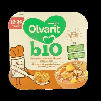 Olvarit Pompoen zoete aardappel kip 12M211 bio 230 Gram