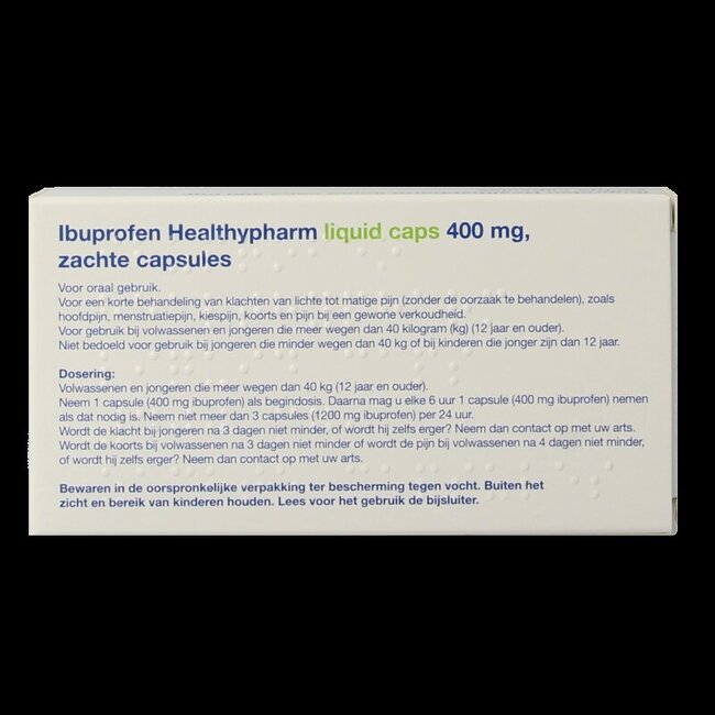 Ibuprofen 400mg liquid caps 20 Capsules