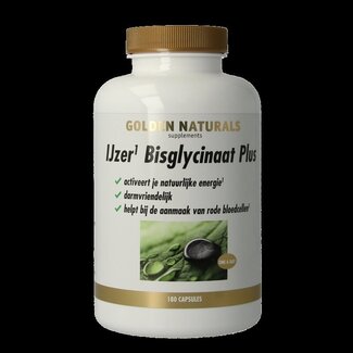 Golden Naturals Bisglycinate de fer plus 180 gélules végétales