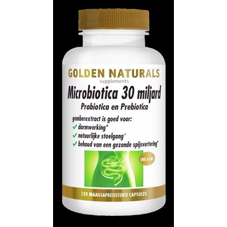 Golden Naturals Microbiotica 30 miljard 120 Vegetarische capsules