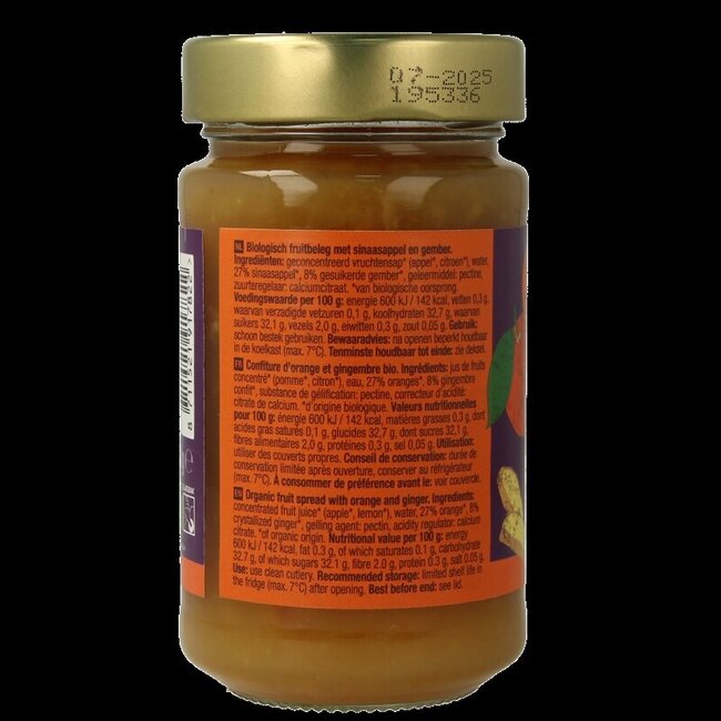 Préparation de fruits orange / gingembre bio 250 g