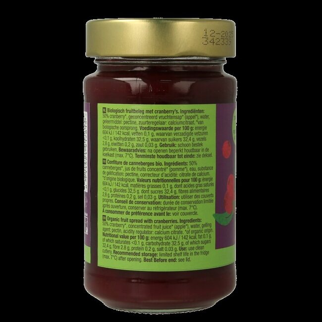 Fruit beleg cranberry bio 250 Gram