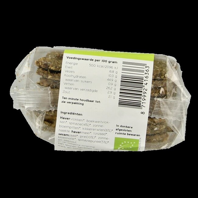 Groentecracker spinazie prei bio 170 Gram