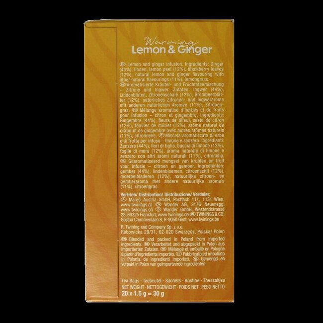Citron Gingembre 20 Sachets