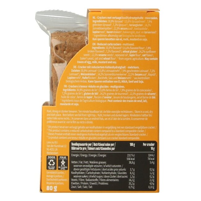 Lowcarb crackers multiseed bio 80 Gram