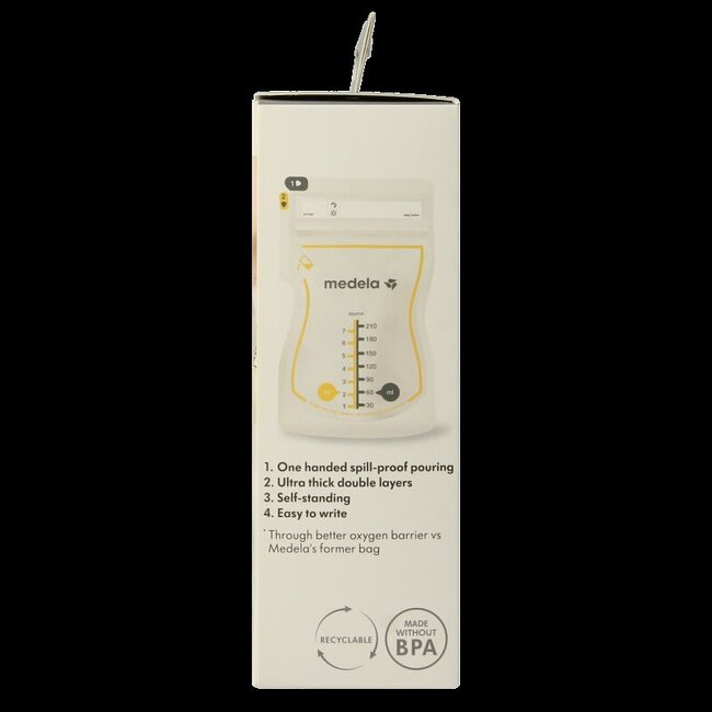 Sachets de conservation pour lait maternel 210 ml, 25 pièces
