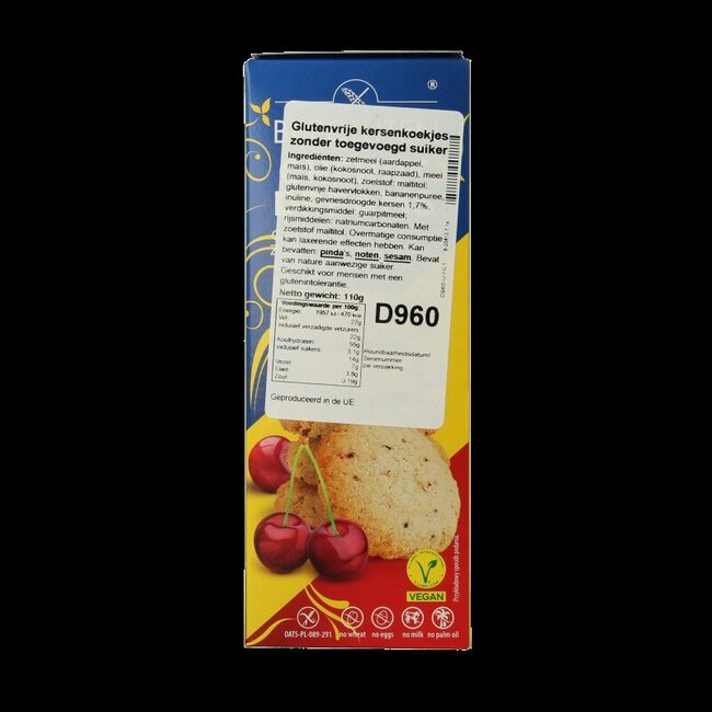 Biscuits à la cerise sans sucres ajoutés sans gluten 110 g