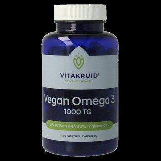 Vitakruid Vegan omega 3 1000 triglyceriden 300 DHA 100 EPA 90 Softgels