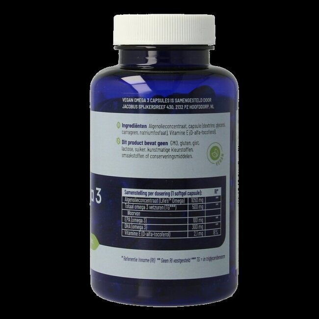 Vegan omega 3 1000 triglyceriden 300 DHA 100 EPA 90 Softgels