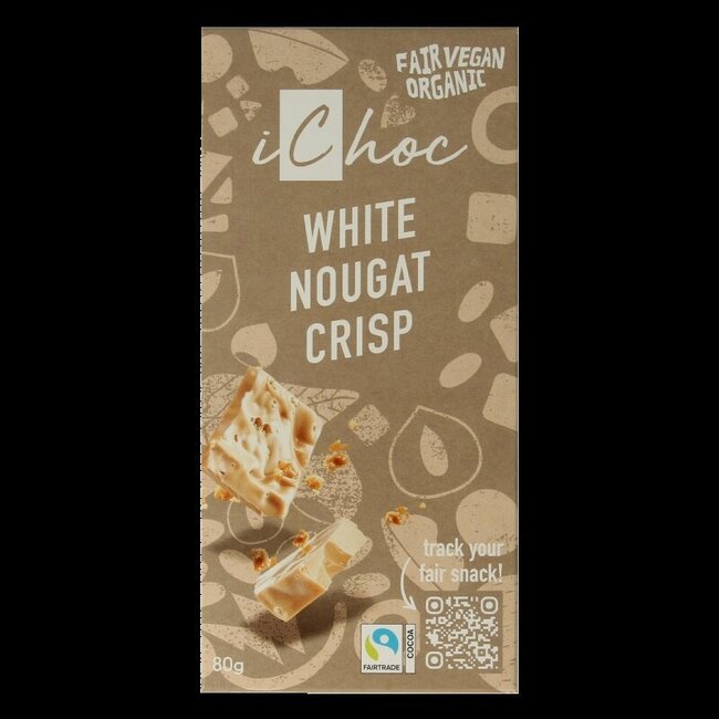 White nougat crisp vegan bio 80 Gram