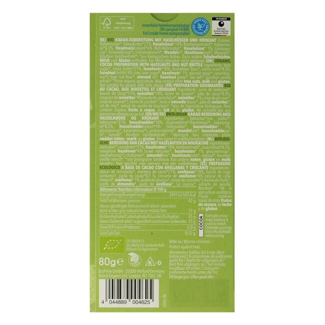 Crunchy hazelnut vegan bio 80 Gram