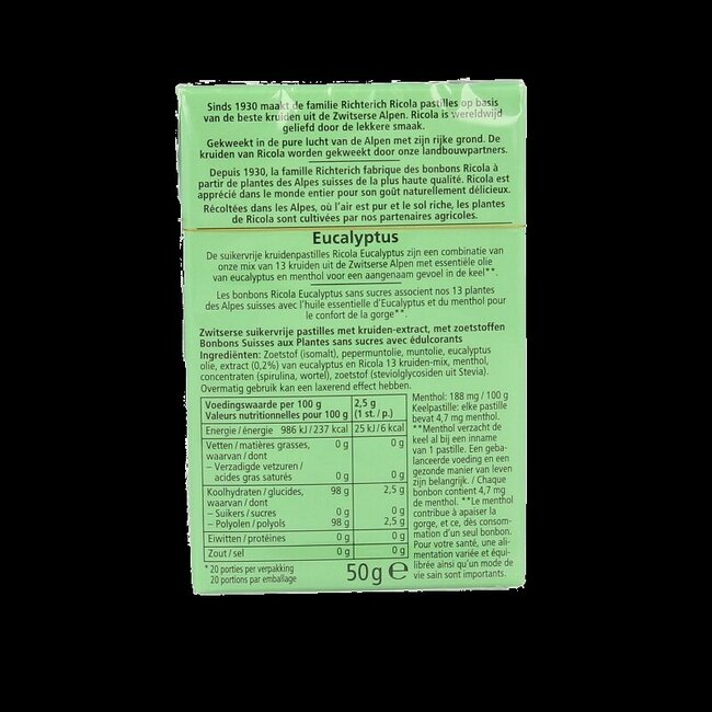 Eucalyptus suikervrij 50 Gram