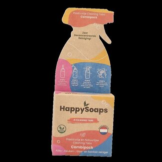 Happysoaps Pack de pastilles de nettoyage multi-usages, cuisine et sanitaires, 4 pièces