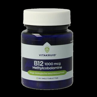 Vitakruid B12 1000 mcg Actief Methylcobalamine 90 Smelttabletten