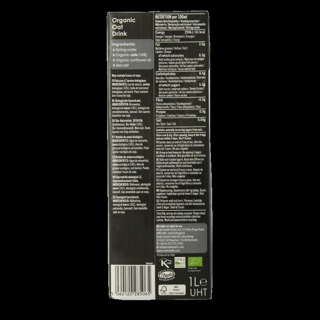 Boisson avoine barista bio 1 Litre