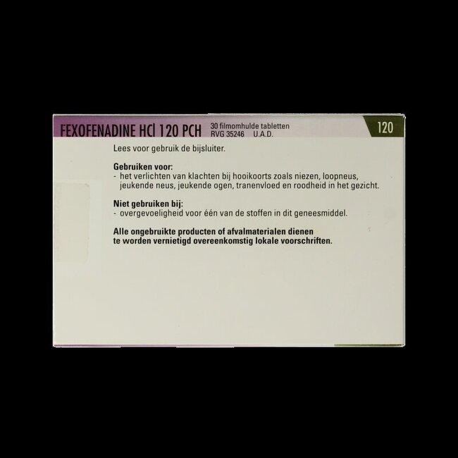 Fexofénadine HCl 120 mg 30 comprimés