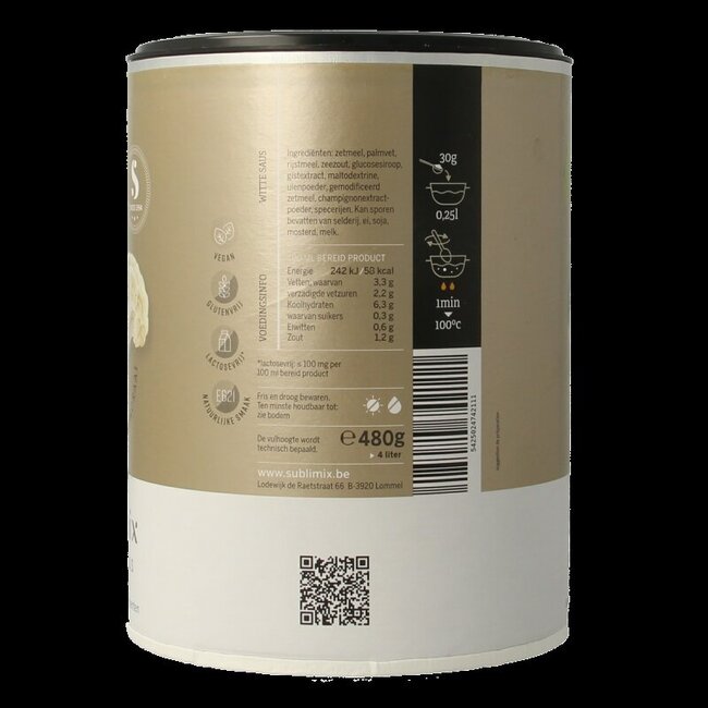 Witte saus glutenvrij 480 Gram