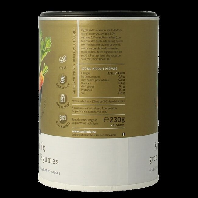 Bouillon de légumes sans gluten 230 g