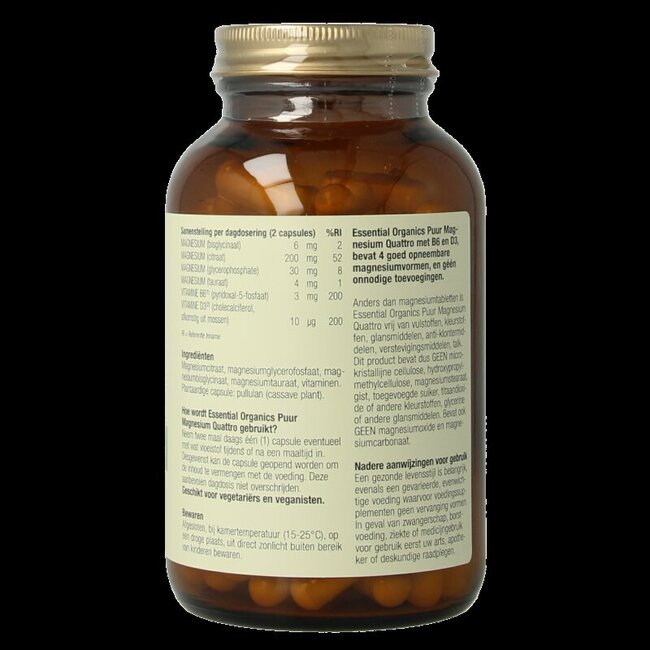 Magnesium quattro puur 120 Vegetarische capsules