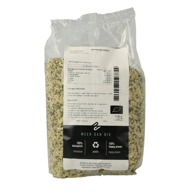 Hennepzaad gepeld bio 500 Gram