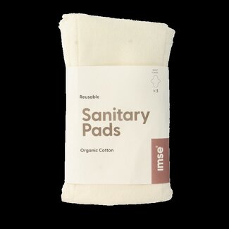 Imsevimse Serviettes hygiéniques lavables nuit naturel - Lot de 3