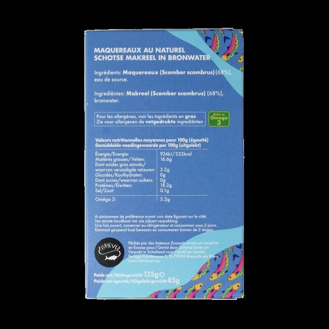 Schotse makreel bronwater 125 Gram