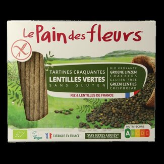 Pain Des Fleurs Crackers groene linzen bio 150 Gram
