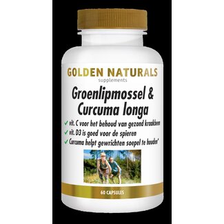 Golden Naturals Moule à lèvres vertes & curcuma longa 60 gélules