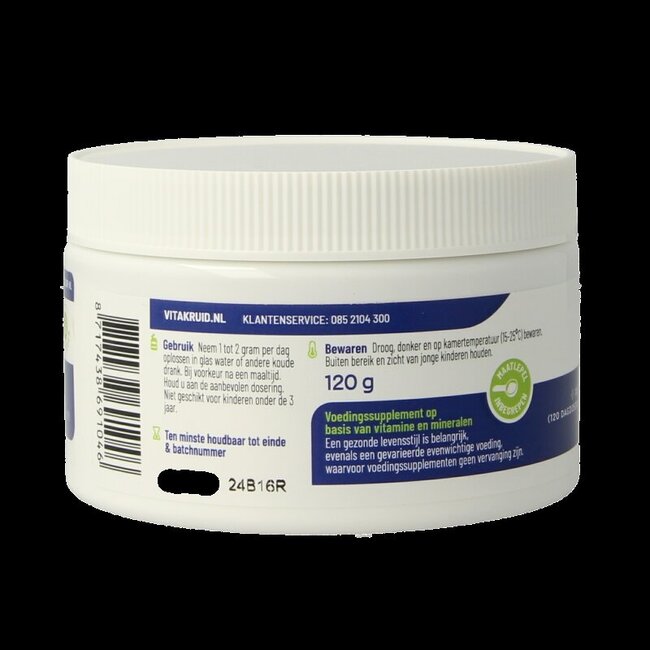 Magnesium Malaat met Vitamine B6 (P-5-P) 120 Gram