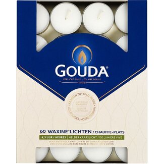 Gouda Bougies chauffe-plat 4,5 heures blanc 60 pièces