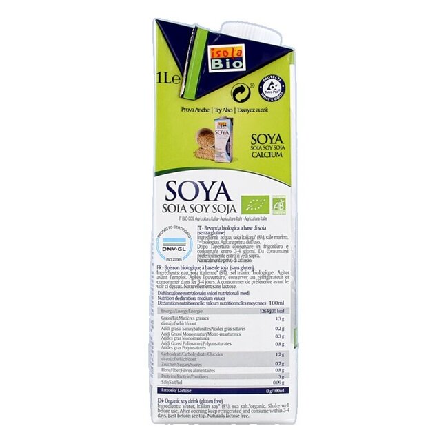 Boisson au soja nature bio 1 litre
